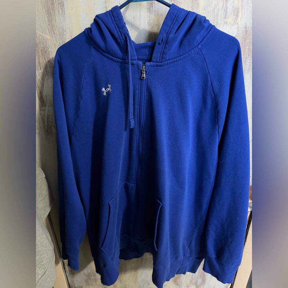 Blue Under Armour zip-up hoodie #fitness